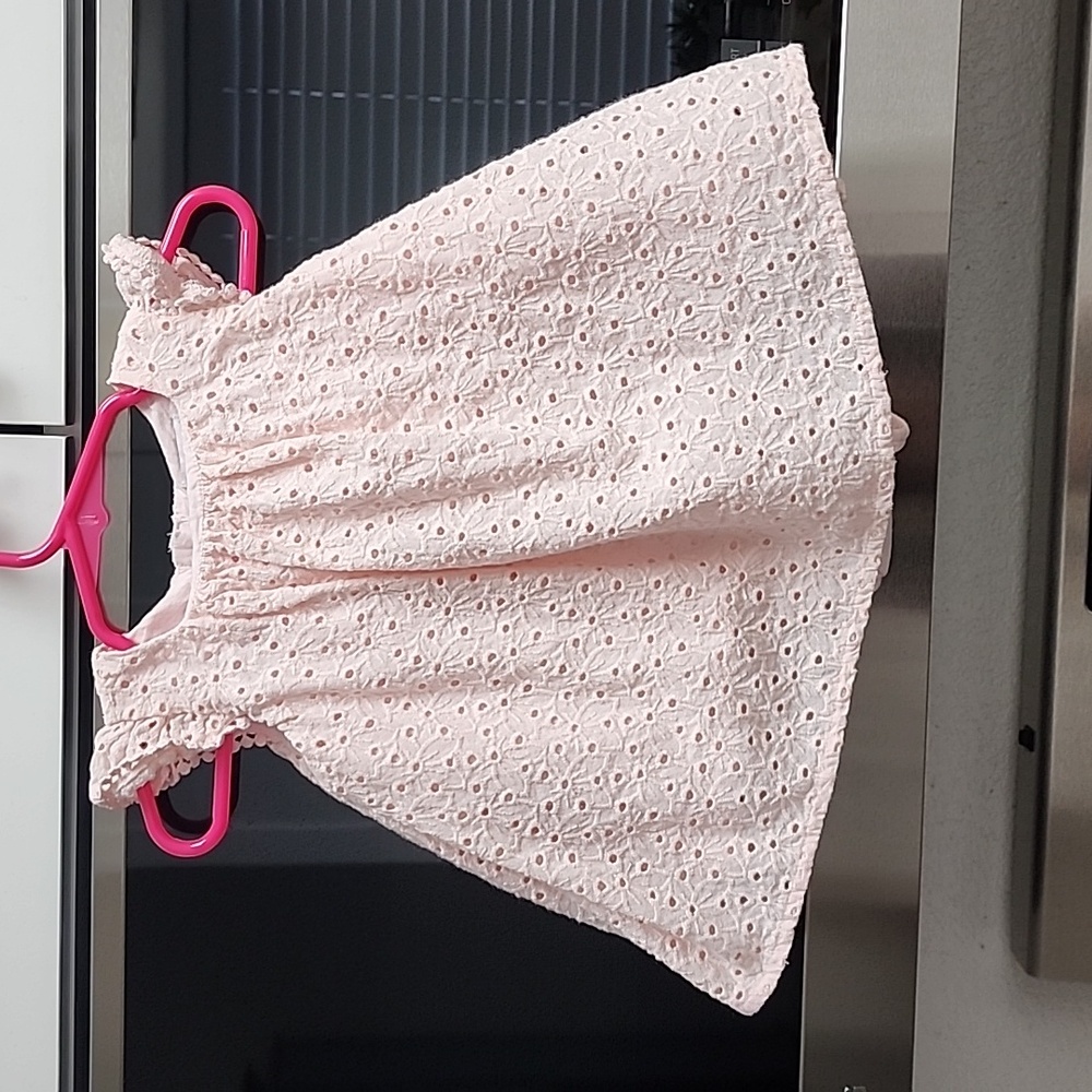 Piper and Posie pink eyelet dress.
